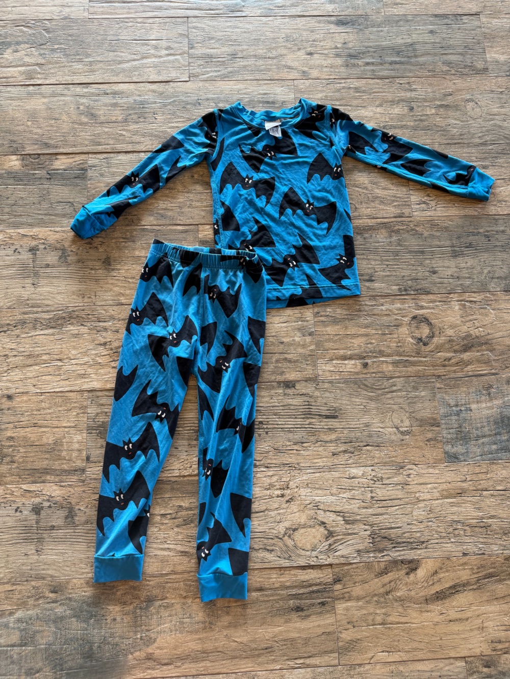 Hanna Andersson Blue Bat Print Kids Pajama Set